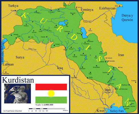 خريطة كوردستان الكبرى Kurdistan-Kurd-Homeland-Map