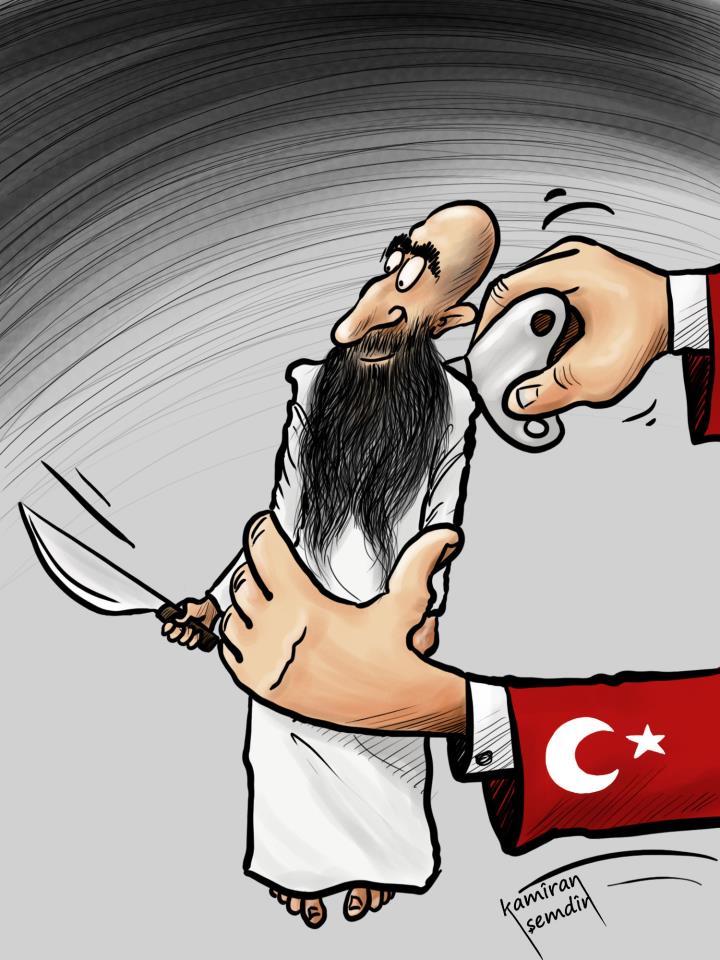 عمل للفنان الكاريكاتير الكردي Kamiran Shemdin
